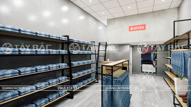 Tư vấn thiết kế biển hiệu shop quần áo M Seven