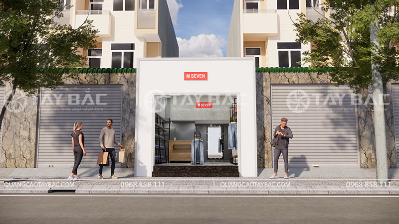 Tư vấn thiết kế biển hiệu shop quần áo M Seven