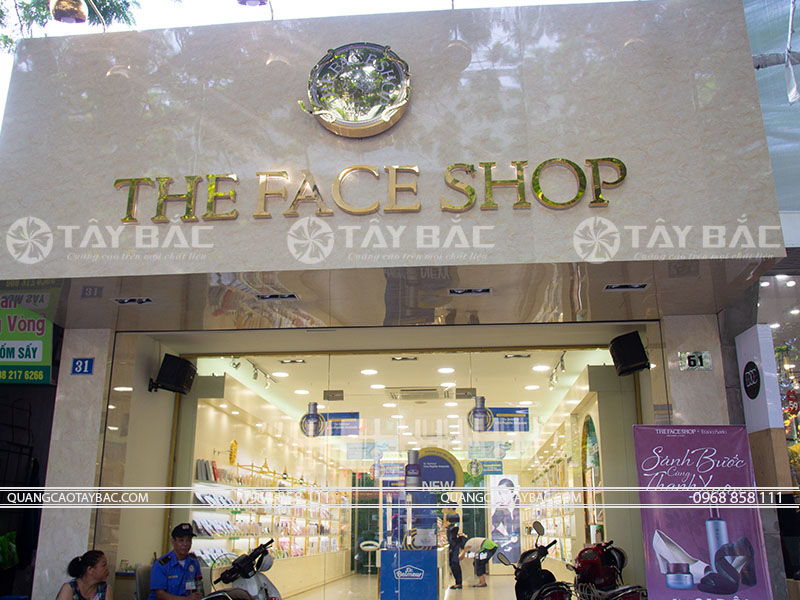 Biển quảng cáo shop mỹ phẩm The Face