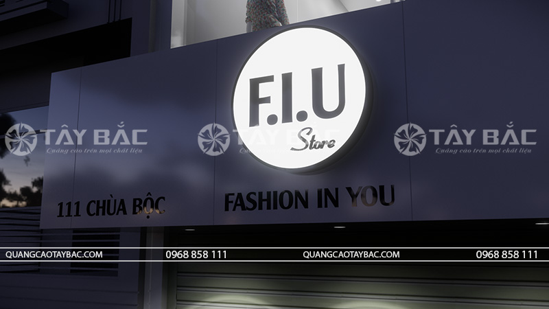 Biển quảng cáo shop thời trang F.I.U
