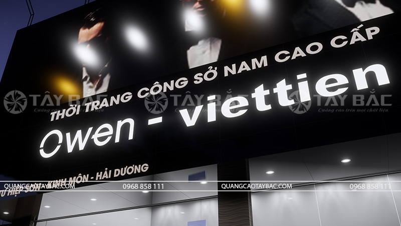 Biển hiệu shop thời trang Owen