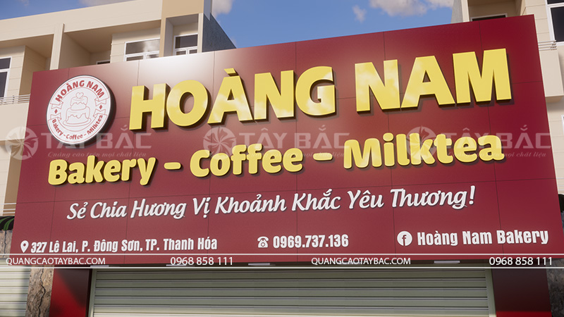 Biển quảng cáo tiệm bánh Hoàng Nam