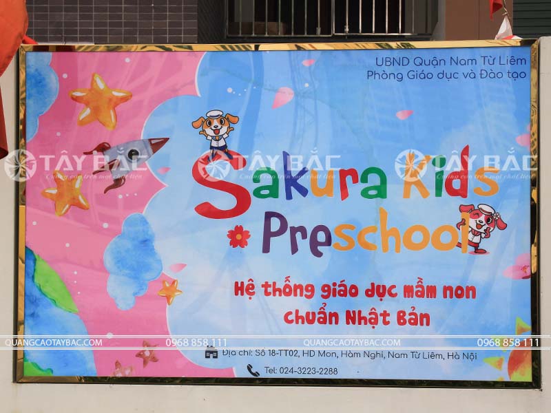 Hộp đèn quảng cáo trường mầm non