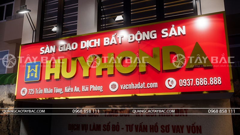 Bảng hiệu bất động sản HuyHonda