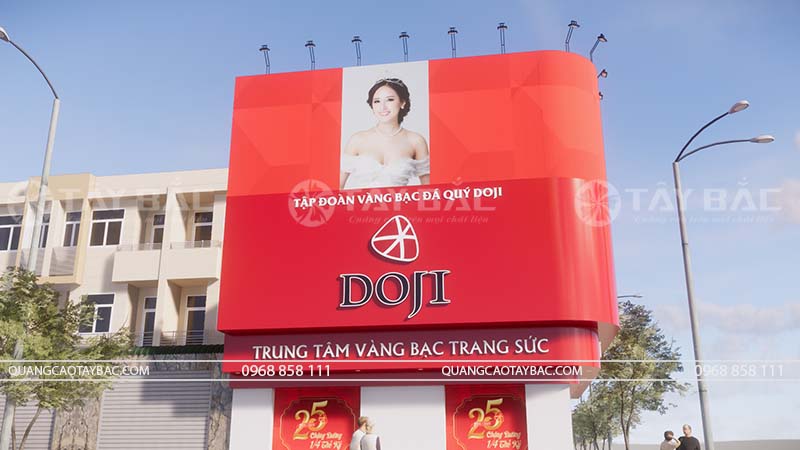 Thiết kế thi công bảng hiệu tiệm vàng Doji