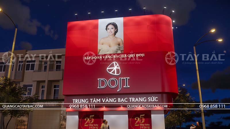 Thiết kế thi công bảng hiệu tiệm vàng Doji