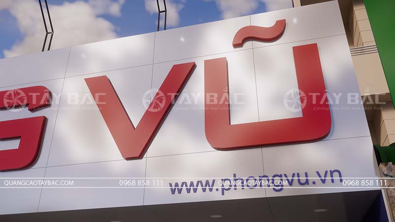 Biển quảng cáo cửa hàng máy tính Phong Vũ