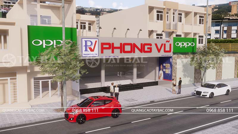 Biển quảng cáo cửa hàng máy tính Phong Vũ