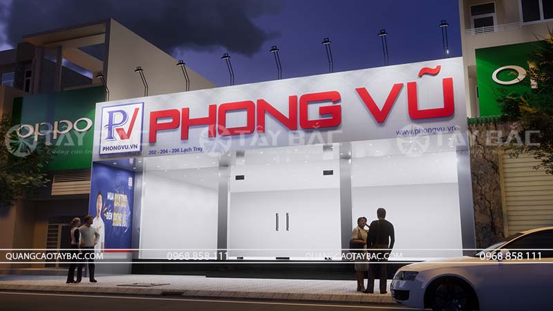 Biển quảng cáo cửa hàng máy tính Phong Vũ