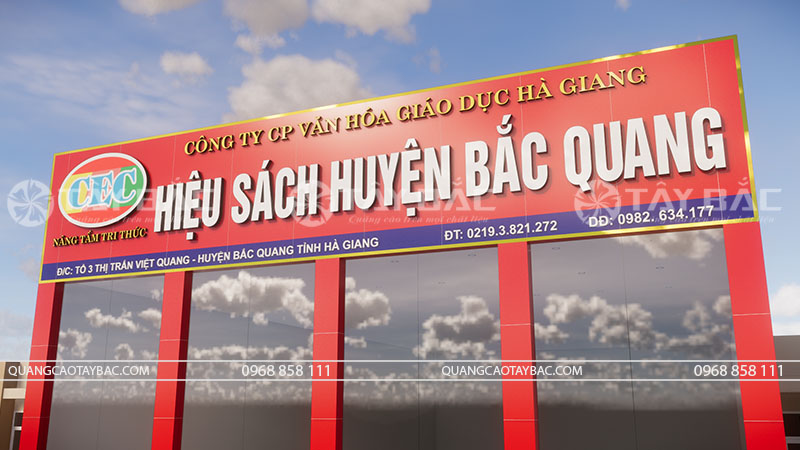 Bảng hiệu nhà sách Bắc Quang