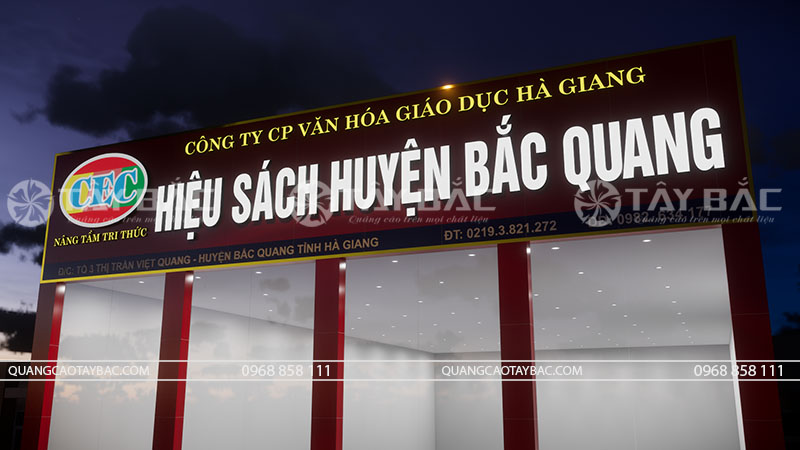 Bảng hiệu nhà sách Bắc Quang