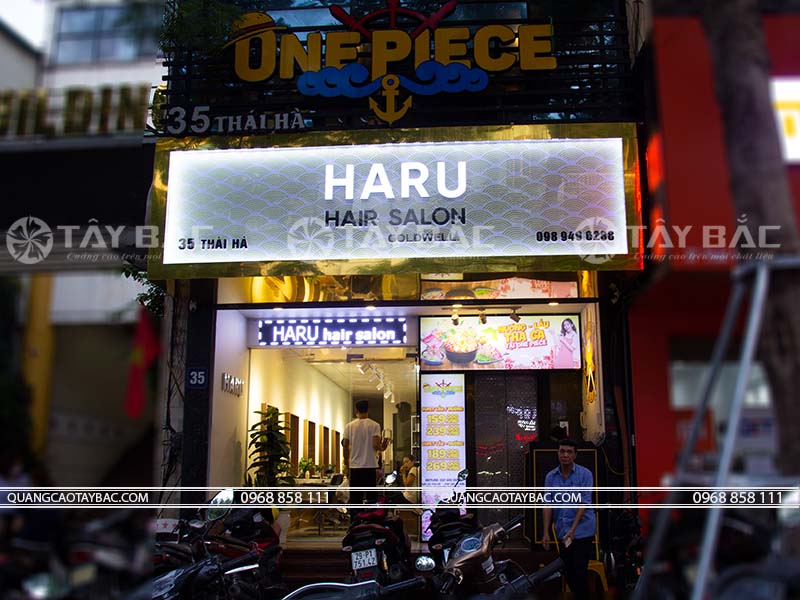 Biển quảng cáo salon tóc Haru