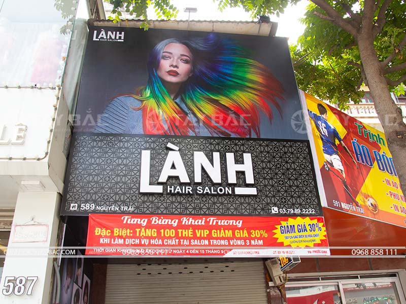 Biển quảng cáo salon tóc Lành
