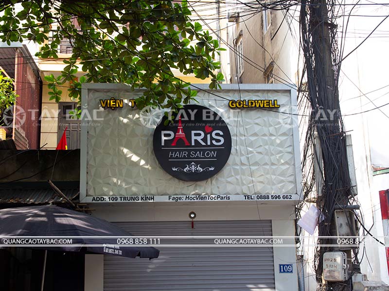 Biển quảng cáo salon tóc Paris