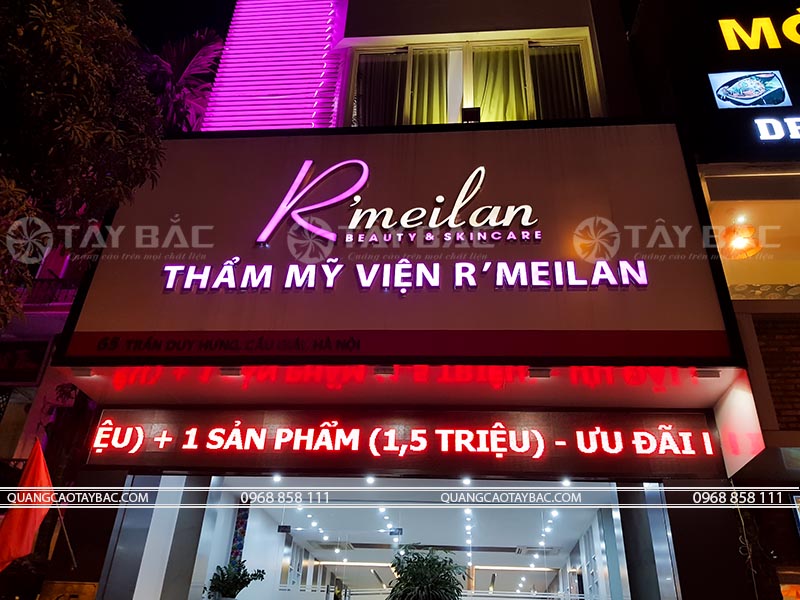 Biển quảng cáo thẫm mỹ viện Rmeilan