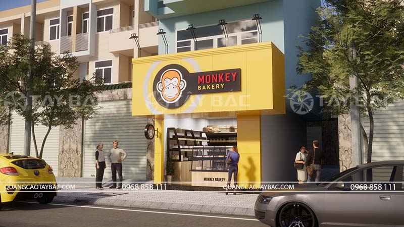Biển quảng cáo tiệm bánh Monkey
