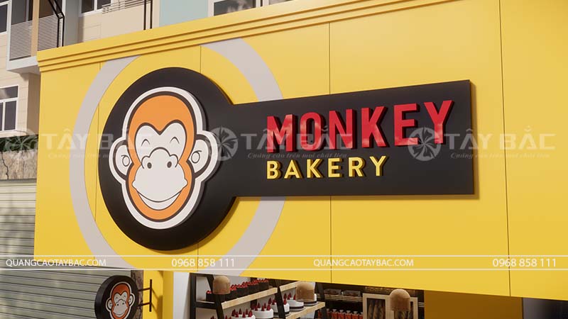Biển quảng cáo tiệm bánh Monkey