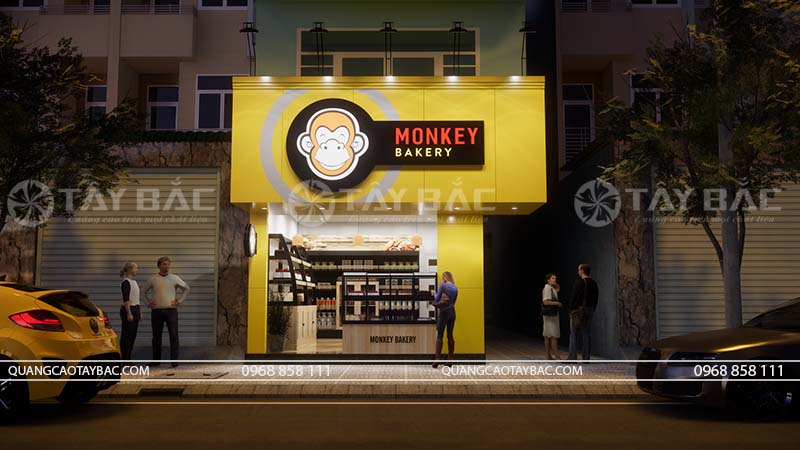 Biển quảng cáo tiệm bánh Monkey