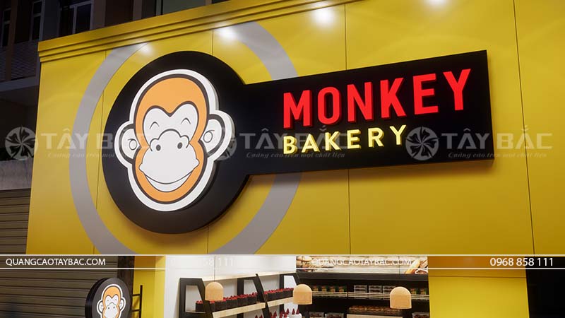 Biển quảng cáo tiệm bánh Monkey