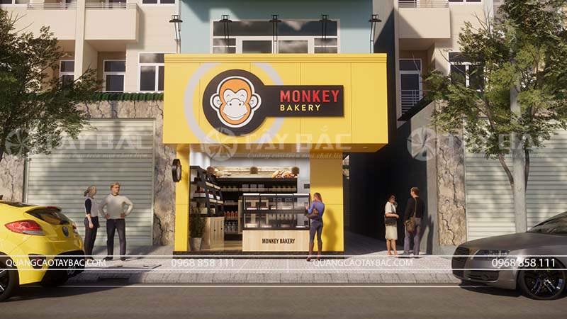 Biển quảng cáo tiệm bánh Monkey