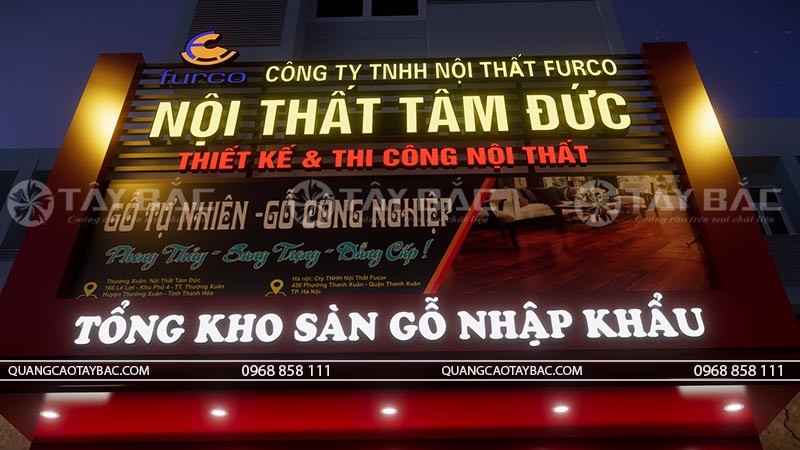 Biển quảng cáo nội thất đồ gỗ Tâm Đức