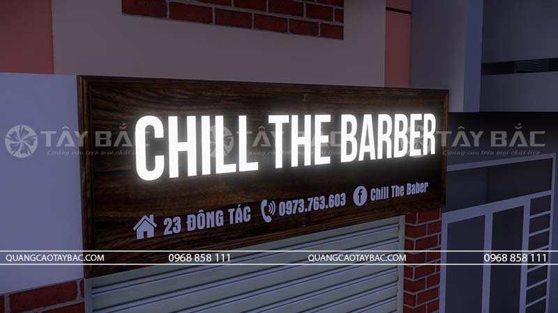 Biển quảng cáo salon tóc Chill Barber.