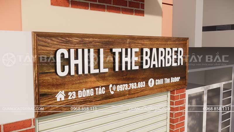 Biển quảng cáo salon tóc Chill Barber.