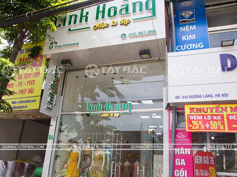 biển quảng cáo shop quần áo Linh Hoàng
