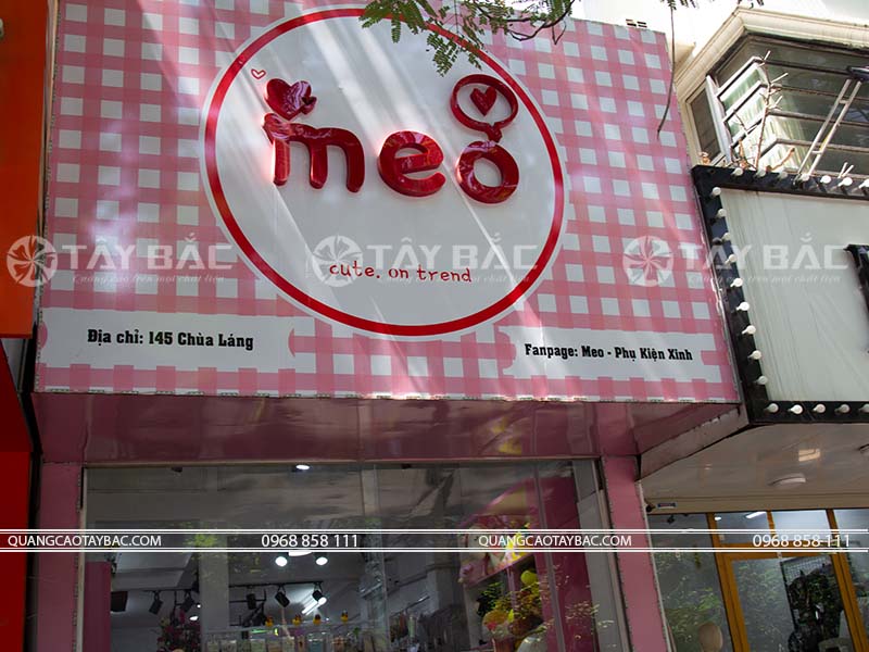 biển quảng cáo shop thời trang Meo