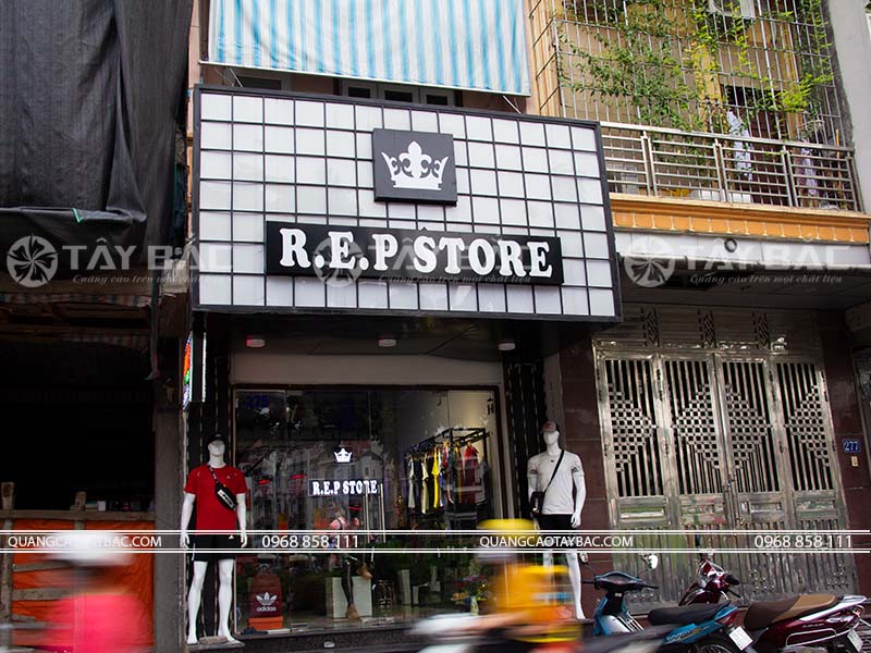 Biển quảng cáo shop thời trang Rep Store