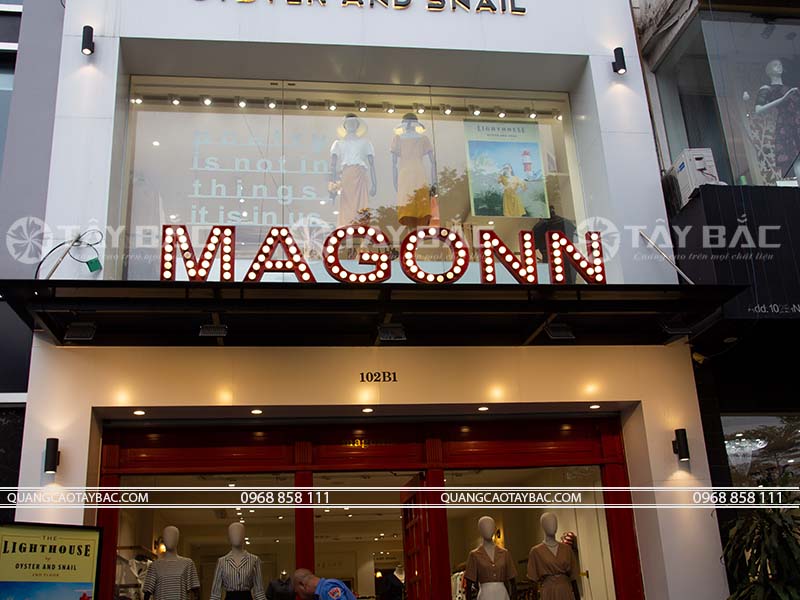 Bảng hiệu shop quần áo Magonn