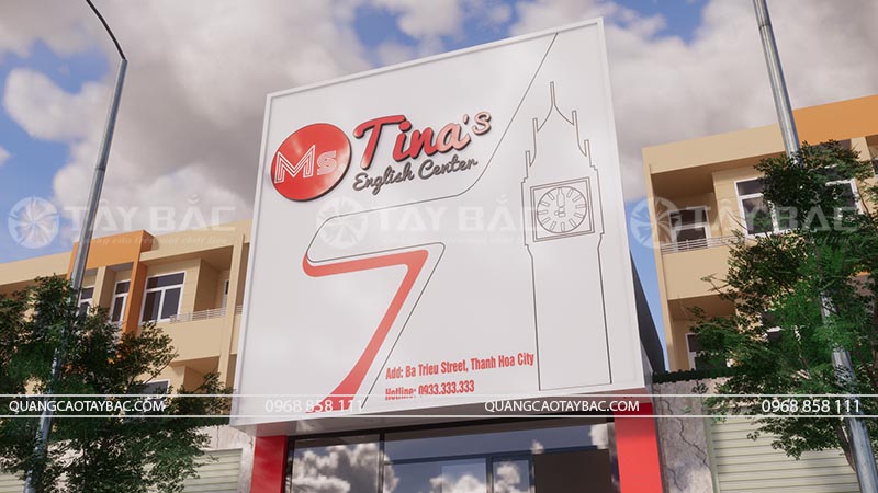Biển quảng cáo trung tâm ngoại ngữ Tina