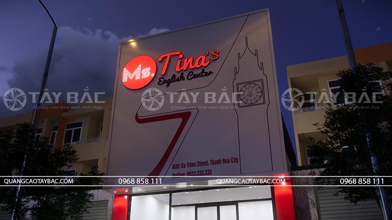 Biển quảng cáo trung tâm ngoại ngữ Tina