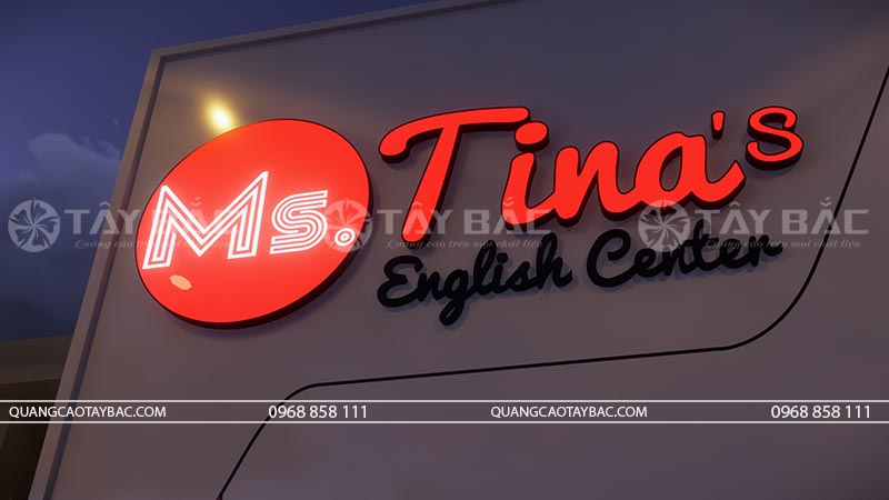 Biển quảng cáo trung tâm ngoại ngữ Tina