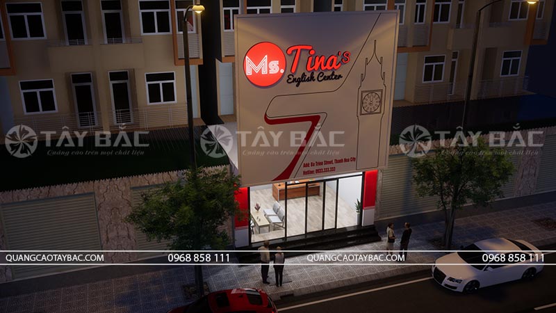Biển quảng cáo trung tâm ngoại ngữ Tina