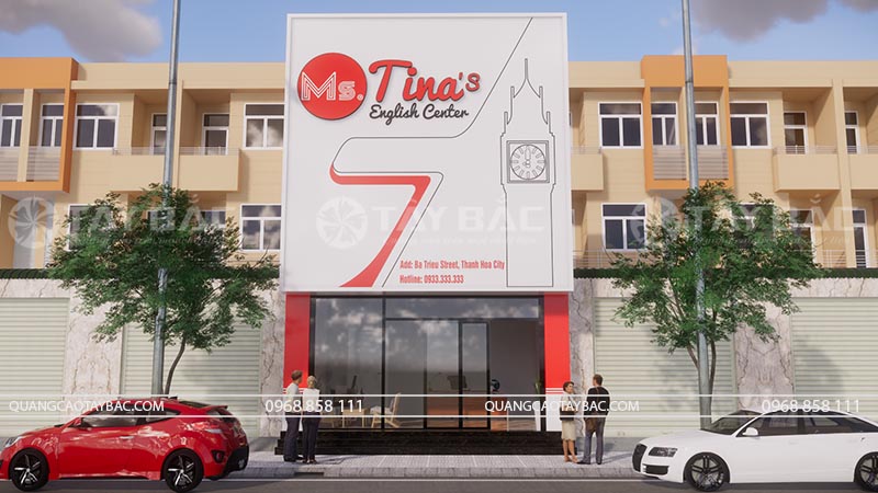 Biển quảng cáo trung tâm ngoại ngữ Tina