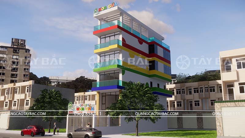Biển quảng cáo trường mầm non Hoa Sữa