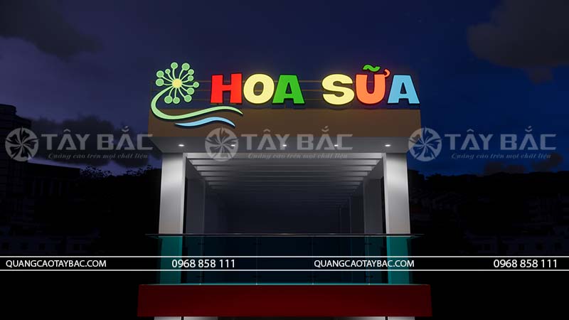 Biển quảng cáo trường mầm non Hoa Sữa
