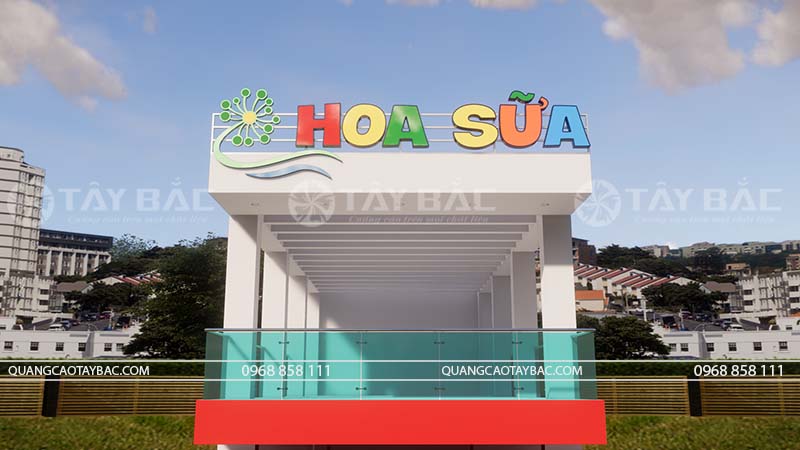 Biển quảng cáo trường mầm non Hoa Sữa