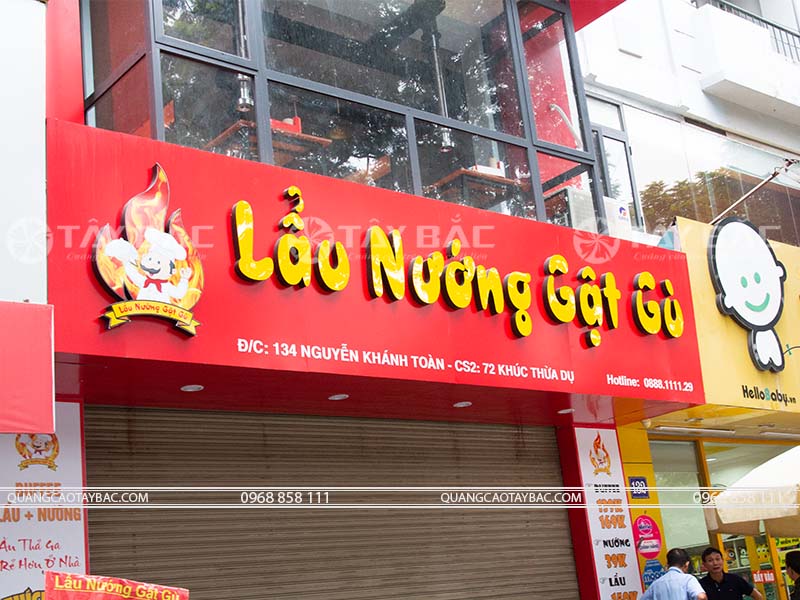 Biển quán lẩu nướng Gật Gù
