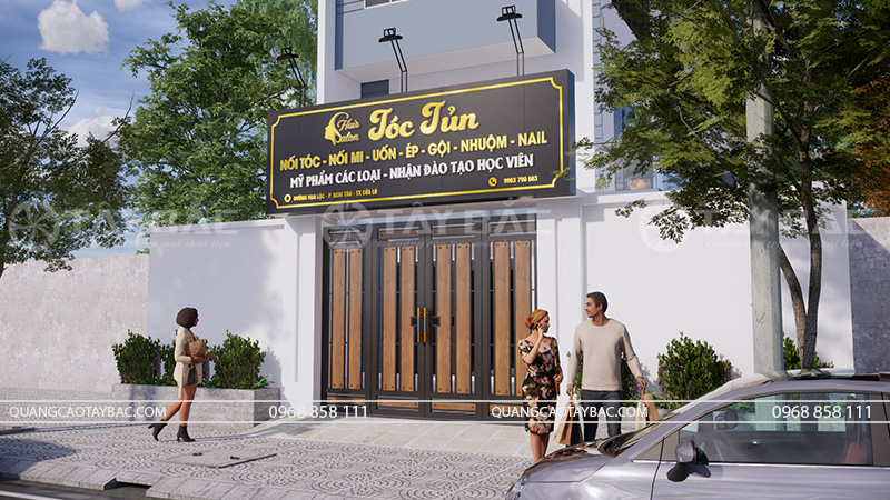 Biển quảng cáo salon tóc Tủn