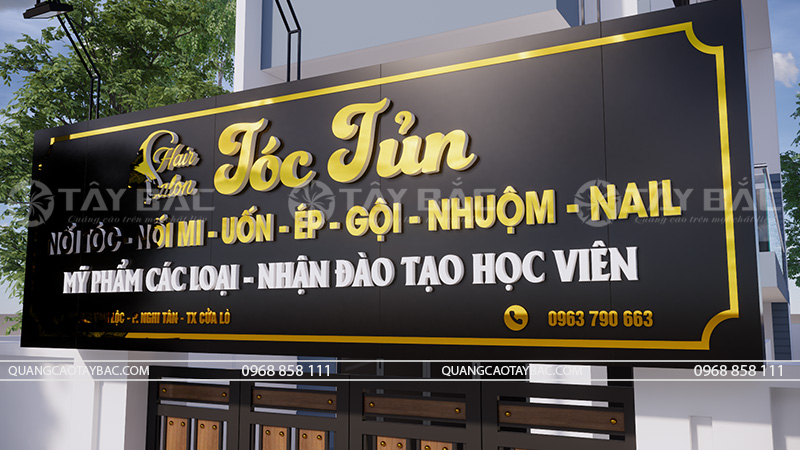Biển quảng cáo salon tóc Tủn