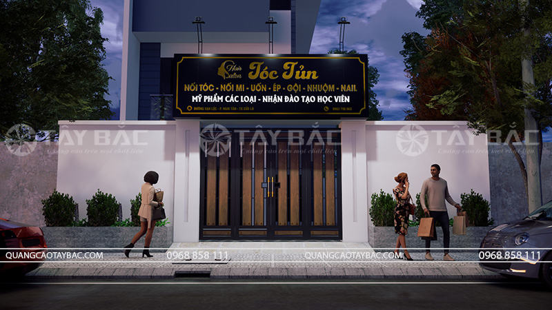 Biển quảng cáo salon tóc Tủn