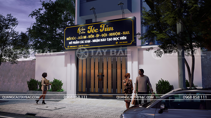 Biển quảng cáo salon tóc Tủn