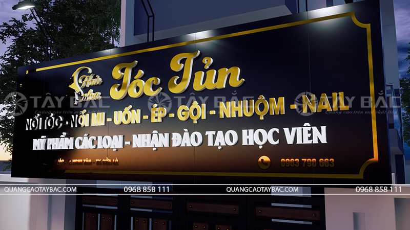 Biển quảng cáo salon tóc Tủn