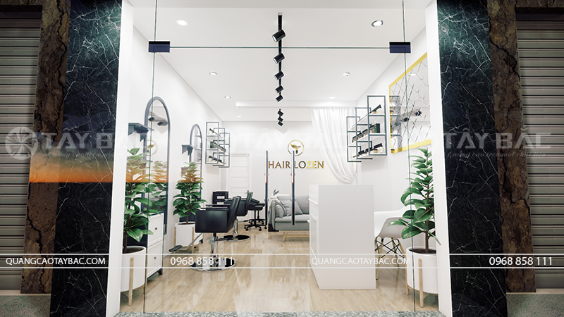 Thiết kế thi công nội thất salon tóc Lozen