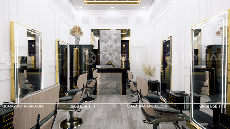 Thiết kế nội thất salon tóc Luxury