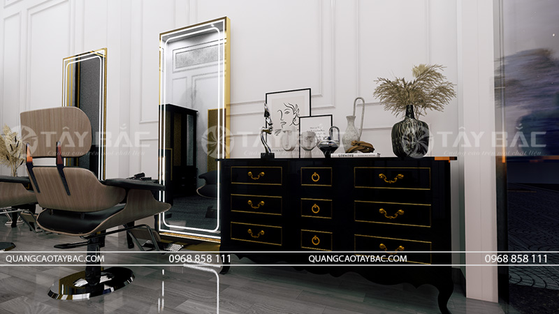 Thiết kế nội thất salon tóc Luxury