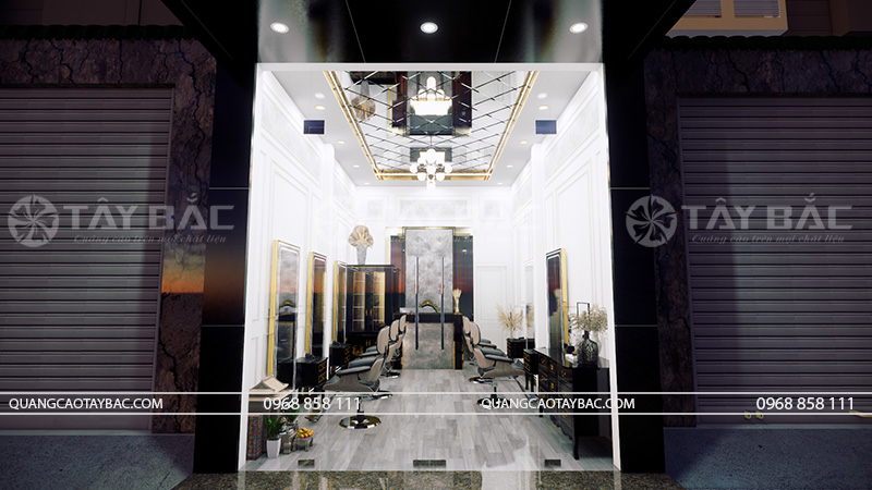 Thiết kế nội thất salon tóc Luxury