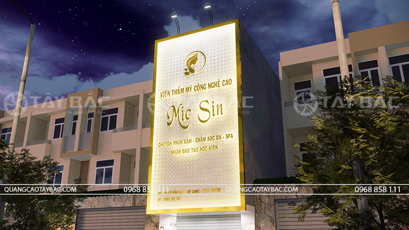 Biển quảng cáo thẫm mỹ viện Mic Sin